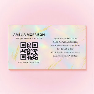 Opal QR-kod Minimalistisk Professionell Visitkort