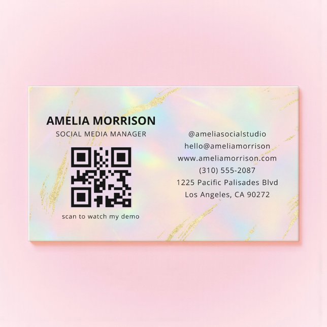 Opal QR-kod Minimalistisk Professionell Visitkort (Skapare uppladdad)