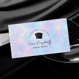 Opal Rainbow Holographic Bread Logo Bakery Visitkort