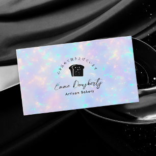 Opal Regnbåge Holografiskt Bröd Logo Bageri Visitkort