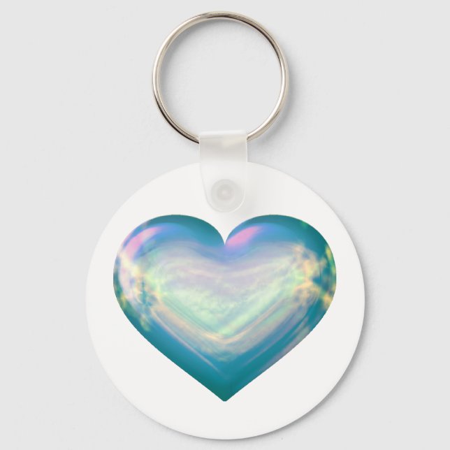 Opal Satin Heart Nyckelring (Framsida)