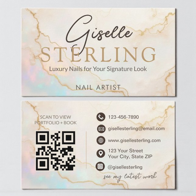 Opal Stens Nail Artist QR-kod Visitkort (Skapare uppladdad)