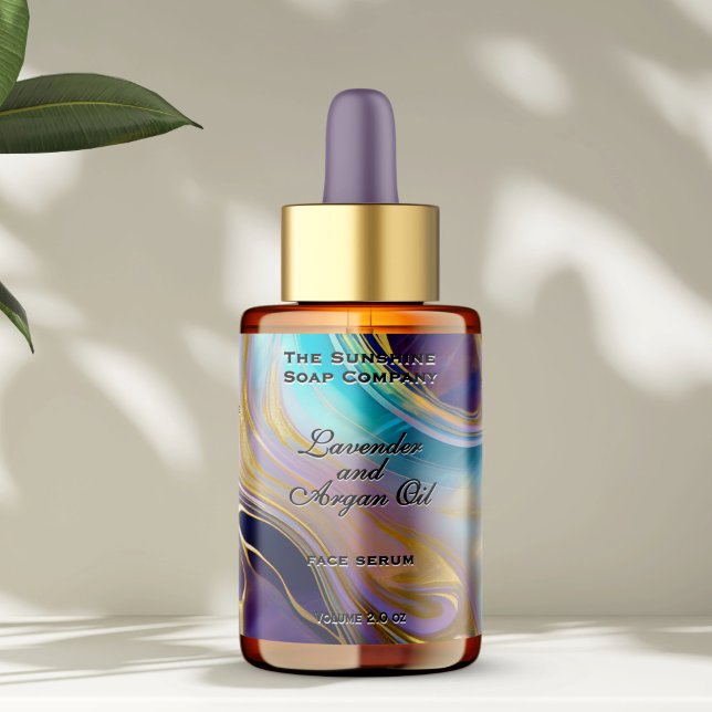 Opal Stone Background Cosmetics Dropper Flaska Adressetikett (Skapare uppladdad)