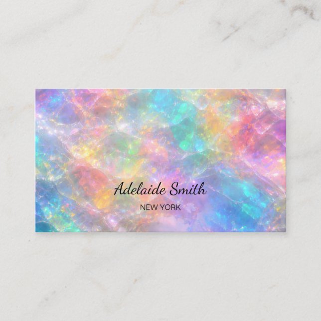 opal stone business card visitkort (Framsida)