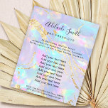 Opal stone FAUX-diagram Flygblad<br><div class="desc">skönhetssalon professionell makeup artist fluor</div>