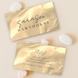 Opal Stone Guld Elegant Luxury-skript Namn Visitkort