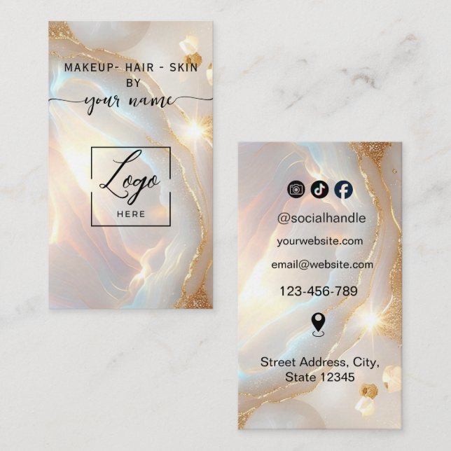 Opal Stone LOGO Modernt skrivstil Visitkort (Fram/baksida)