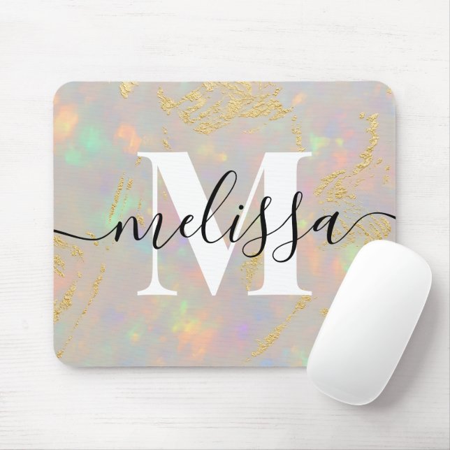 Opal Stone Monogram Calligraphy Musmatta (Med mus)