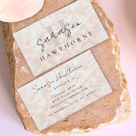 Opal Stone Ro Guld Monogram Initial Script Namn Visitkort