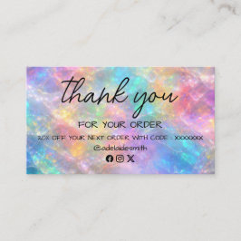opal stone thank you business card visitkort