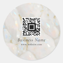 Opal Stone Unik för QR-Elegant Runt Klistermärke