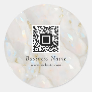 Opal Stone Unik för QR-Elegant Runt Klistermärke