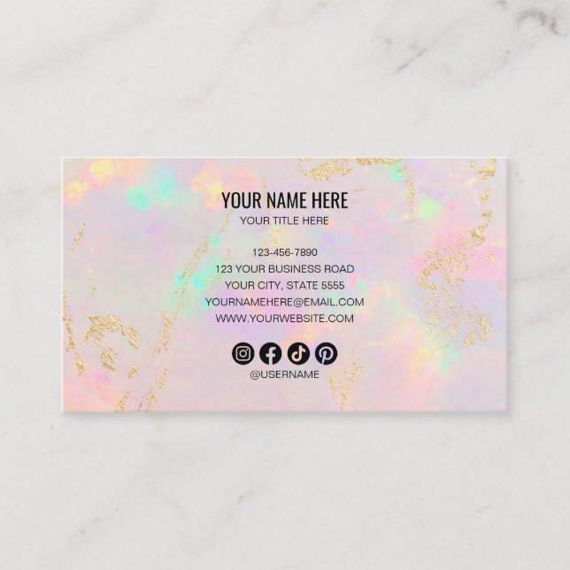 opal stone visitkort (Framsida)