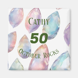 Opal-Thated oktober Birthday-Anpassningsbarna Magnet