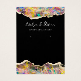 Opal utformning på svarta smyckeskort för visning visitkort