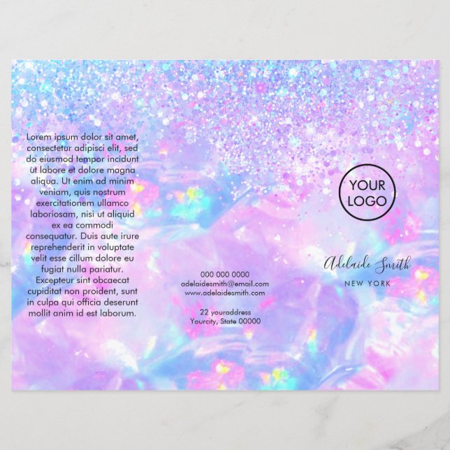 opalbroschyr för glitter lila (Framsida)