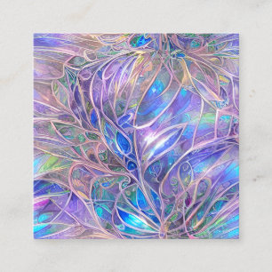Opalescent Angel Aura Sapphire Aquamarine och Quar Fyrkantigt Visitkort