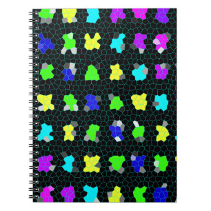 Opalescent Colorful Stached Glass Checks. Anteckningsbok