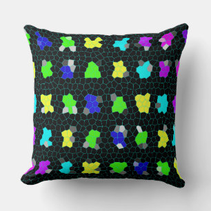Opalescent Colorful Stached Glass Checks. Kudde