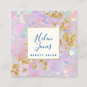 opalinspirerad faux chunky glitter detaljer fyrkantigt visitkort