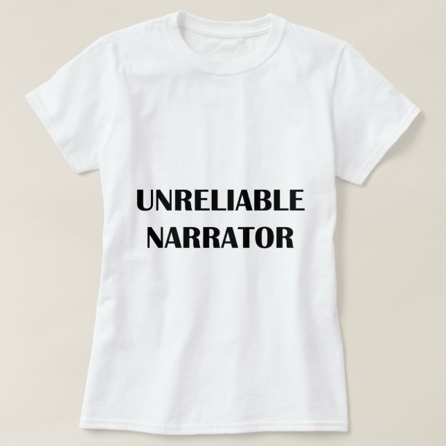 Opålitlig berättare tee shirt (Design framsida)
