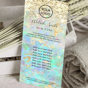 opalrackkort för faux glitter reklamkort
