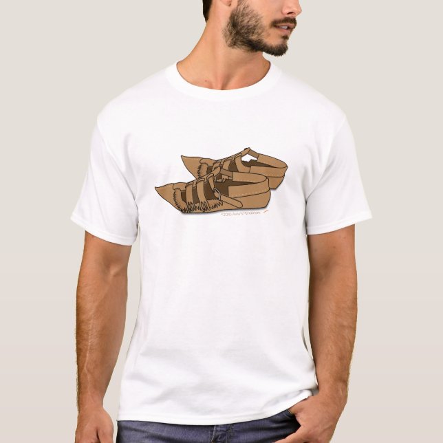 Opanke Balkan skor den Folk dansen Tee Shirt (Framsida)