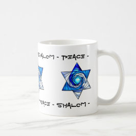 Opaque Stached Glass Magen David Kaffemugg
