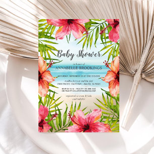 Öparadise Tropical Beach Baby Shower Inbjudningar