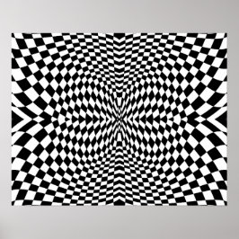 OpArt Flash Black and White Poster
