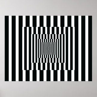 OpArt-Lodrät Reflection Black and White (svartvitt Poster