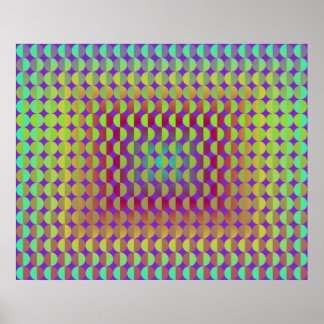 OpArt-vänd mot varandra Poster