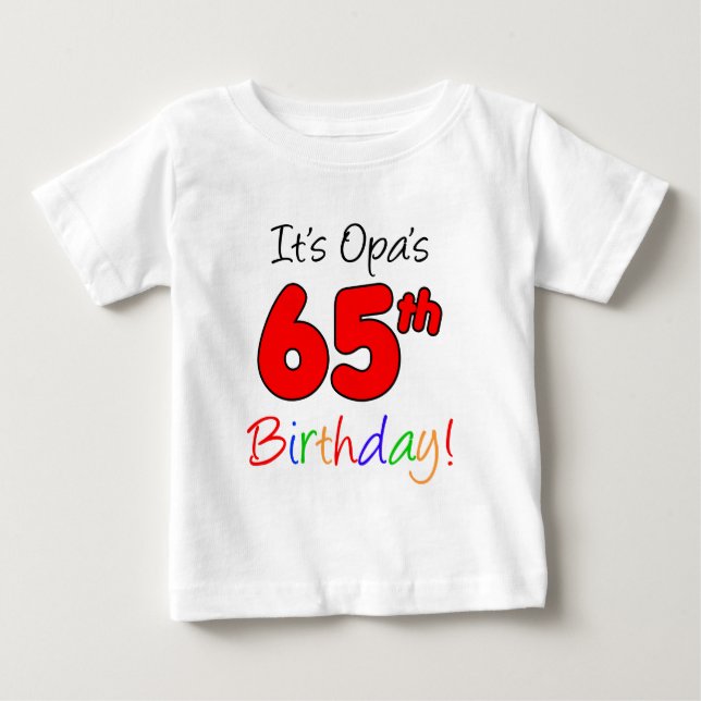 Opas 65efödelsedag tee shirt (Framsida)