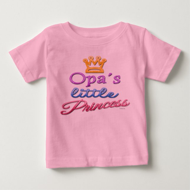Opa's Little Princess Baby Småbarn T-Shirt (Framsida)