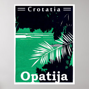 Opatija, Kroatien, Adriatiska havet, två färgade v Poster