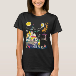 Opatija Kroatien Stadssilhuett Färgglad Resa T Shirt