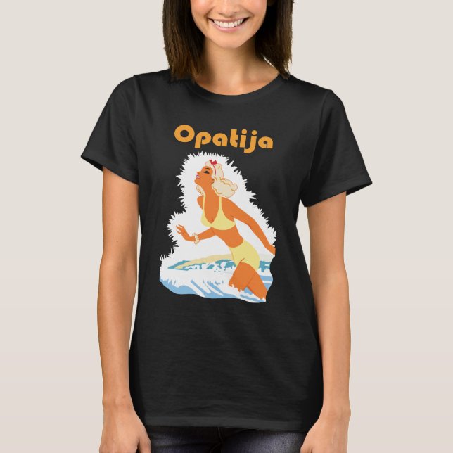 Opatija Kroatien Strand Flicka Orange Resa T Shirt (Framsida)