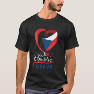 Opava Tjeckien Heart Flagga Lejon Jacka av Arm e T Shirt
