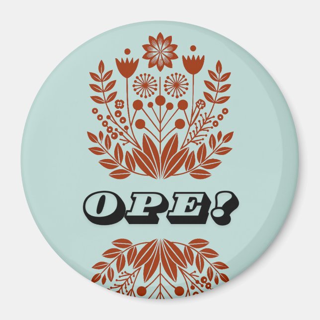 Ope! Scandinavian Rosemaling Magnet (Framsidan)
