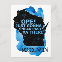 Ope smyger förbi er där Wisconsin kart citat blå Vykort