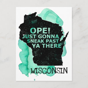 Ope Sneak tidigare Ya där Wisconsin Karta Quote Gr Vykort