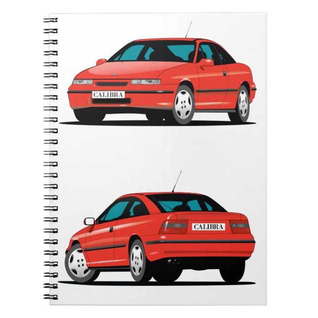 Opel Calibra röd Anteckningsbok Med Spiral (Framsidan)