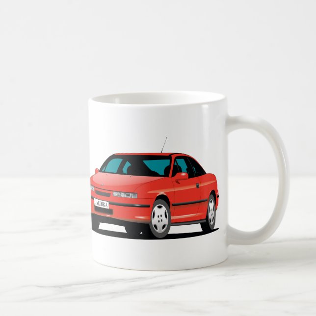 Opel Calibra röd fram och bak Kaffemugg (Höger)