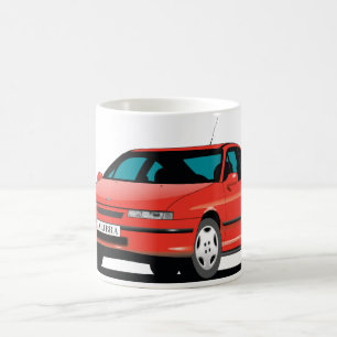Opel Calibra röd front Kaffemugg