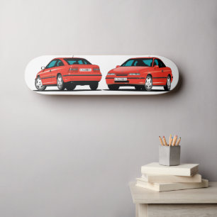Opel Calibra röd Skateboard Bräda 19,5 Cm