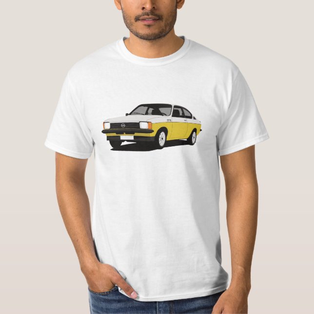 Opel Kadett GT/för E. c. - serievit-gult T Shirt (Framsida)