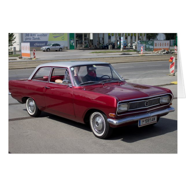 Opel Rekord 1900 Hälsningskort (Framsidan Horizontal)