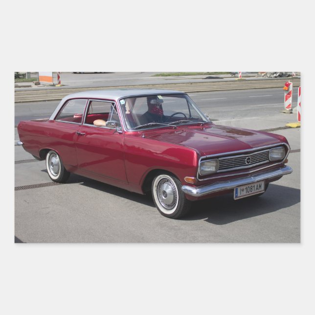 Opel Rekord 1900 Rektangulärt Klistermärke (Framsida)