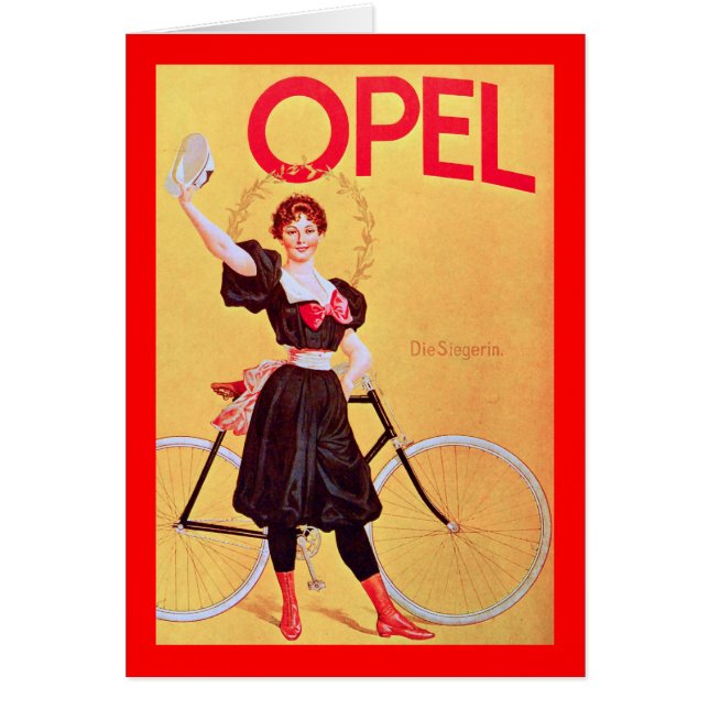 Opel - vintagecykelaffisch Konst (1900) Hälsningskort (Framsidan)