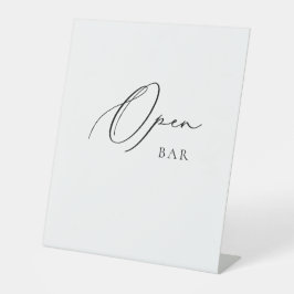 Open Bar Wedding Sign Minimalist Elegant Script 